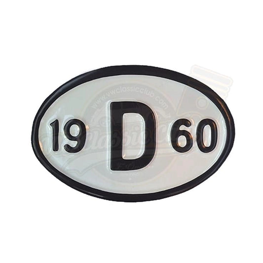 1960 year plate decorative metal badge for beetle and karmann ghia 25 3029