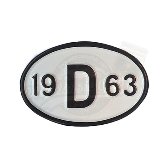 1963 vintage rear year license plate for beetle and karmann ghia 25 3032