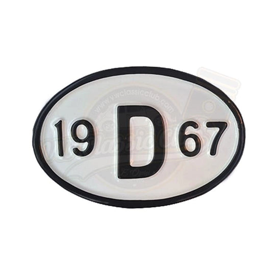 1967 vintage metal year plate 19d67 decorative classic vw accessory 25 3036