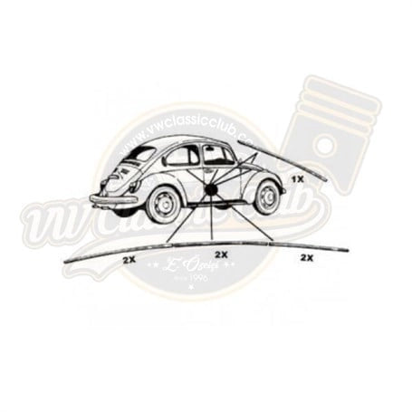 7 piece aluminum exterior body molding set for vw super beetle 1303 1973 1979 25