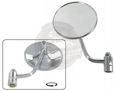 classic vw beetle left round side mirror 1955 1967 25 2991