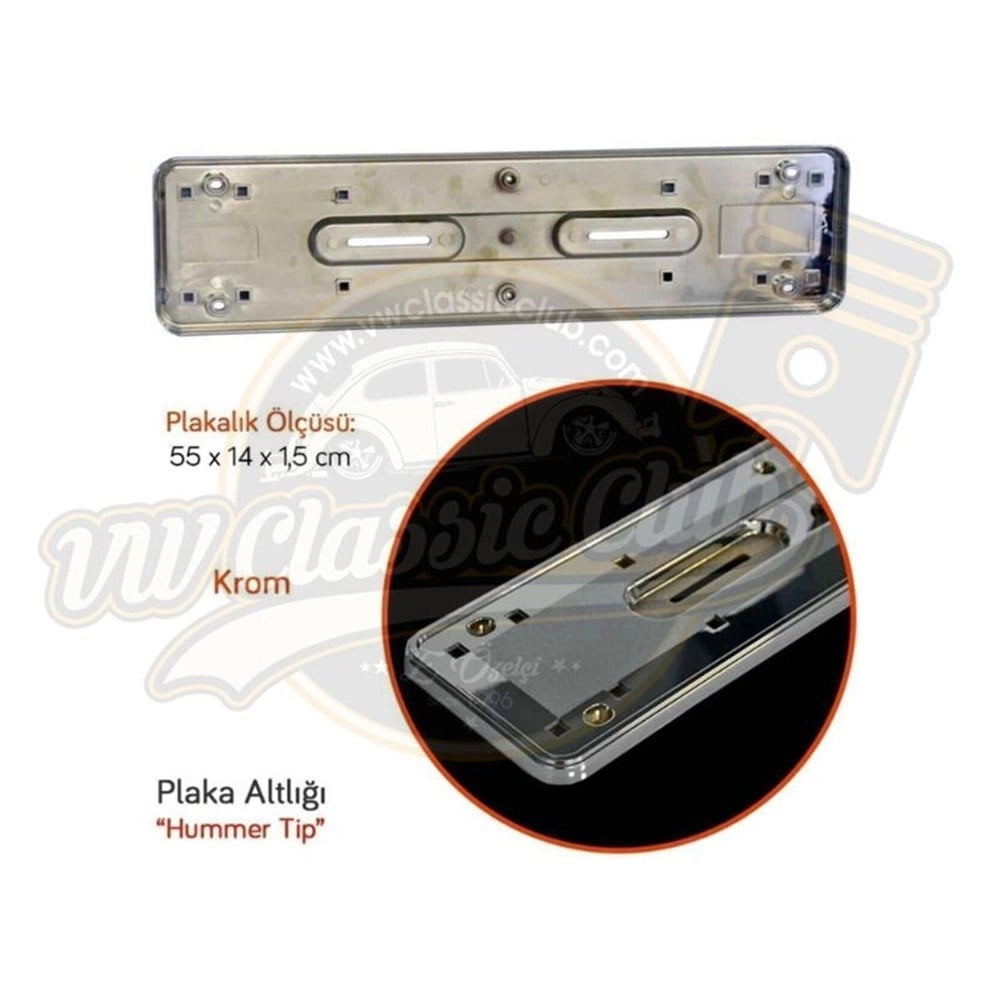 hummer style chrome license plate holder set universal fit for classic vw 25 315