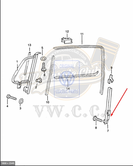left door window channel guide for vw super beetle 1302 1303 1972 1979 55 5653 q