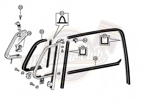 quarter window seal for vw beetle 1200 1303 and t2 transporter 25 2920