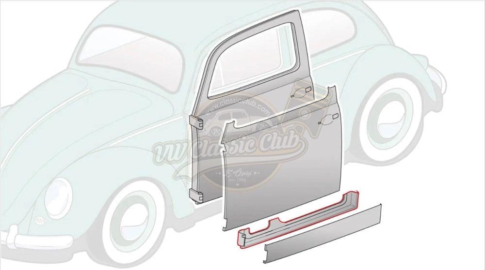 right door sill panel for vw beetle 1100 1303 1950 1979 5 5168