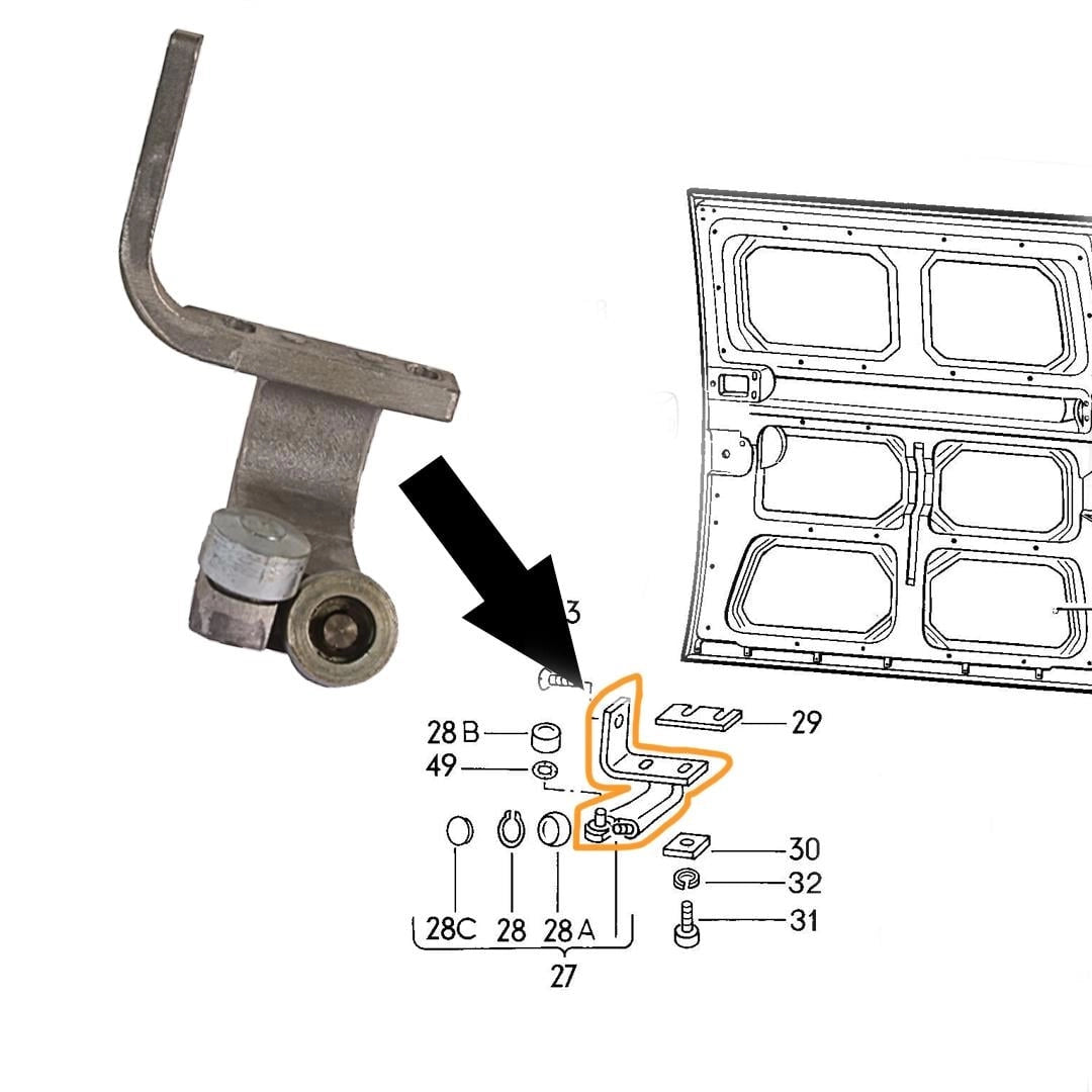 sliding door bottom roller for vw t2 transporter 1968 1979 55 5894 s 6721
