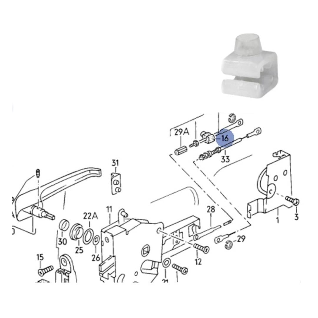 sliding door lock spiral clip for vw t2 and t3 55 5534