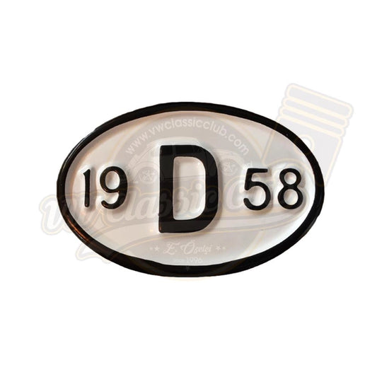 vintage 1958 metal decorative era plate for classic volkswagen 25 3046