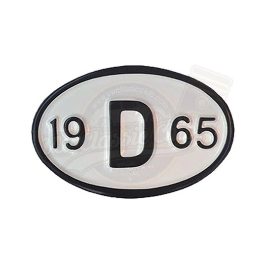 vintage 1965 era metal year plate 19d65 for classic volkswagen 25 3034
