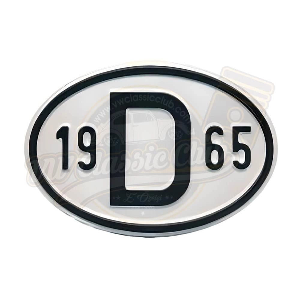 vintage 1965 era metal year plate 19d65 for classic volkswagen 25 3034