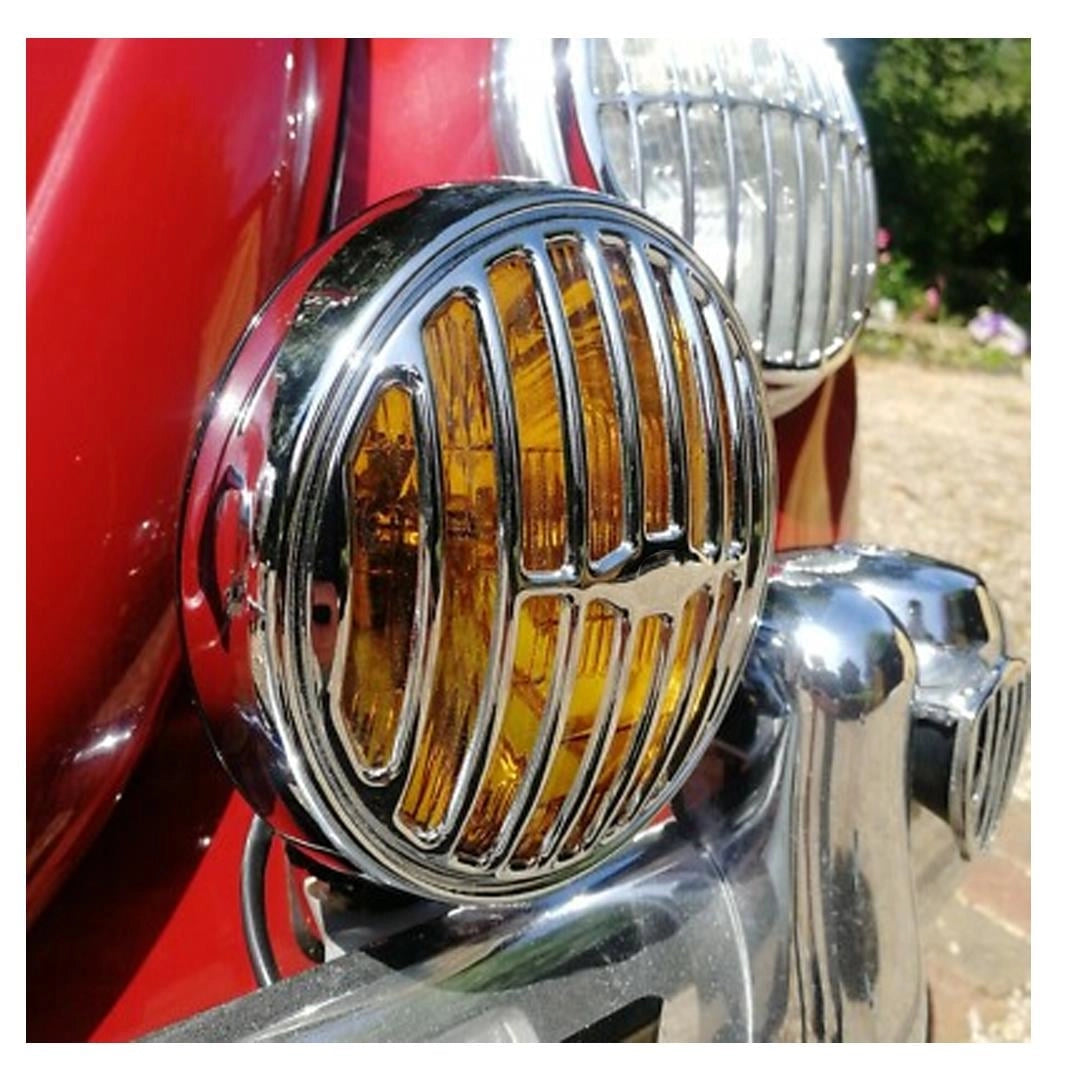 vintage style yellow lens fog light set with chrome grill for vw classics 3 3729