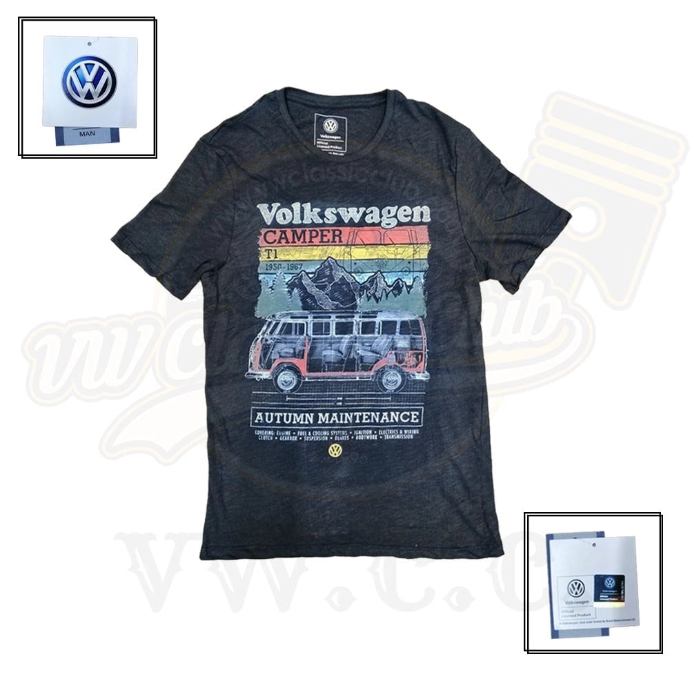 volkswagen licensed black t1 camper van t shirt 42 1003