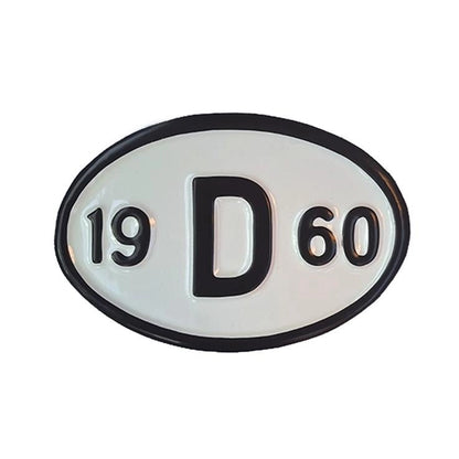 1960 year plate decorative metal badge for beetle and karmann ghia 25 3029