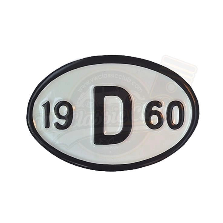 1960 year plate decorative metal badge for beetle and karmann ghia 25 3029
