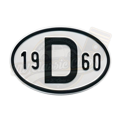 1960 year plate decorative metal badge for beetle and karmann ghia 25 3029