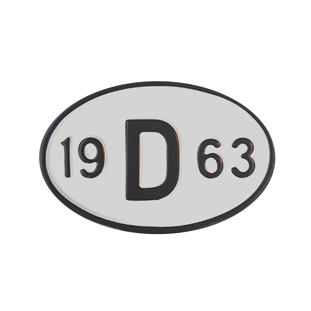 1963 vintage rear year license plate for beetle and karmann ghia 25 3032