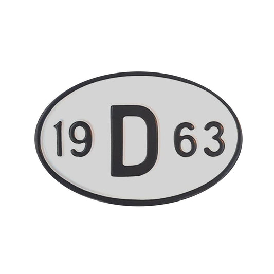 1963 vintage rear year license plate for beetle and karmann ghia 25 3032
