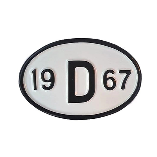 1967 vintage metal year plate 19d67 decorative classic vw accessory 25 3036