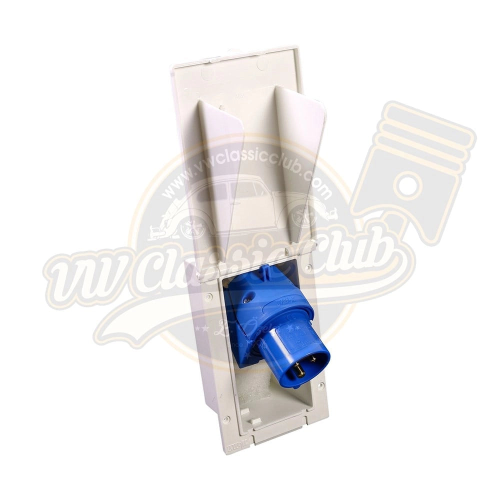 230v 16a external electric hook up socket white for vw t1 t2 t3 3 3717