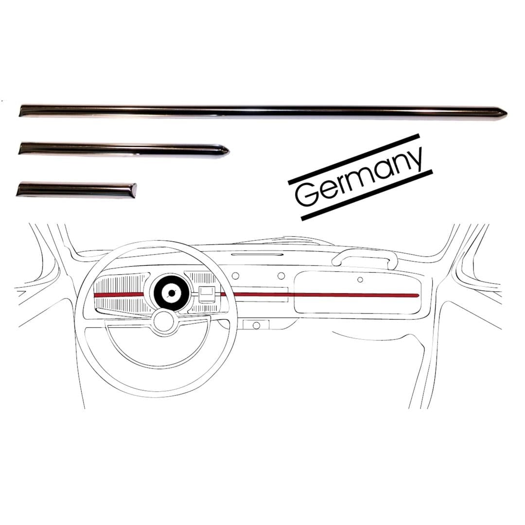 3 piece chrome front trim set for vw beetle 1100 1200 1955 1967 4 4006