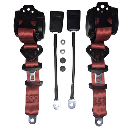 3 point automatic seat belt set burgundy for classic vw models 4 4938