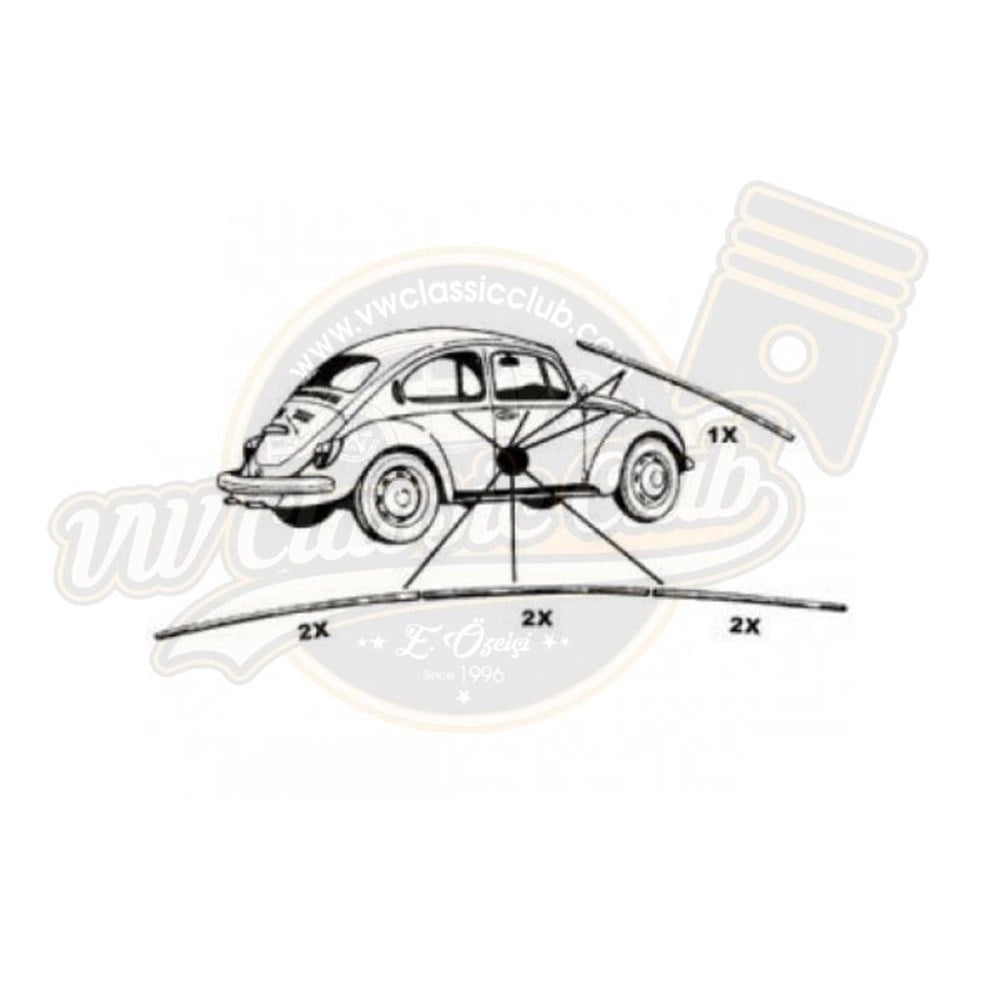 7 piece exterior trim molding set for vw beetle 1300 1968 1971 25 3082