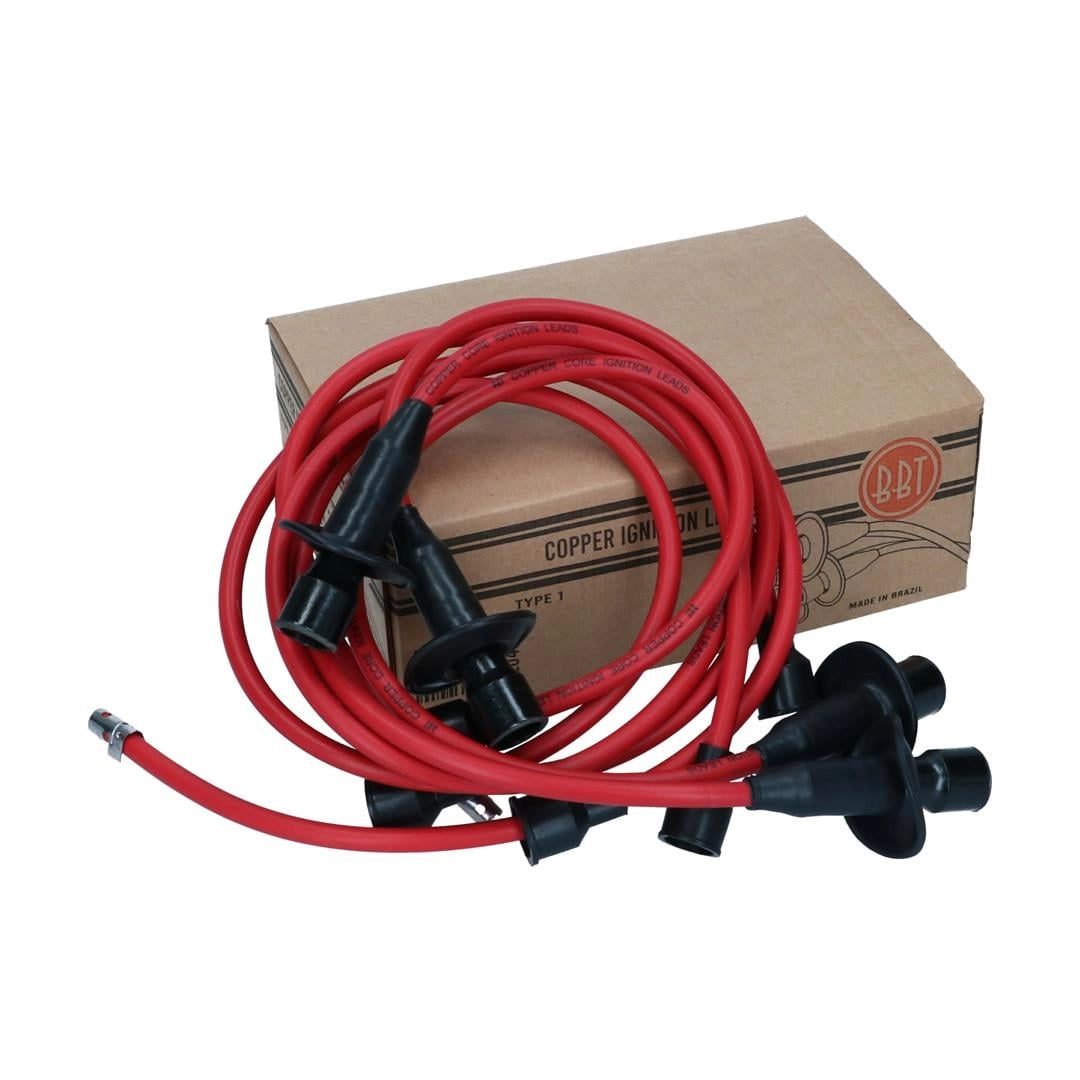 bbt red ignition spark plug wire set for classic vw beetle t1 t2 6 6429