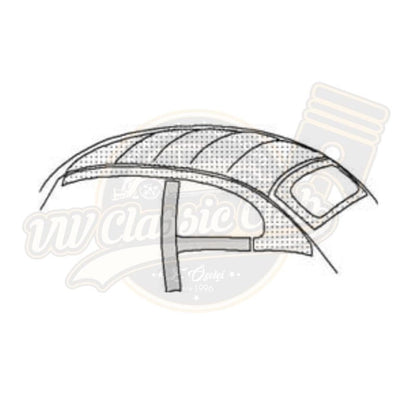 black headliner non perforated flat for vw beetle 1300 1302 1303 4 4892