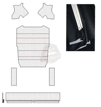 black perforated headliner for vw beetle 1302 and 1303 1970 1979 4 4727