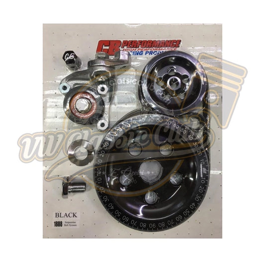 black serpentine belt system for air cooled vw 1100 1200 engines 6 6651