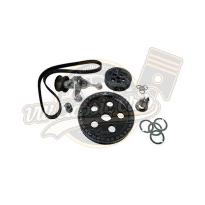 black serpentine belt system for air cooled vw 1100 1200 engines 6 6651