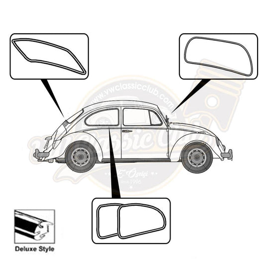 brc window seal kit for vw beetle 1100 1200 1958 1964 25 3017