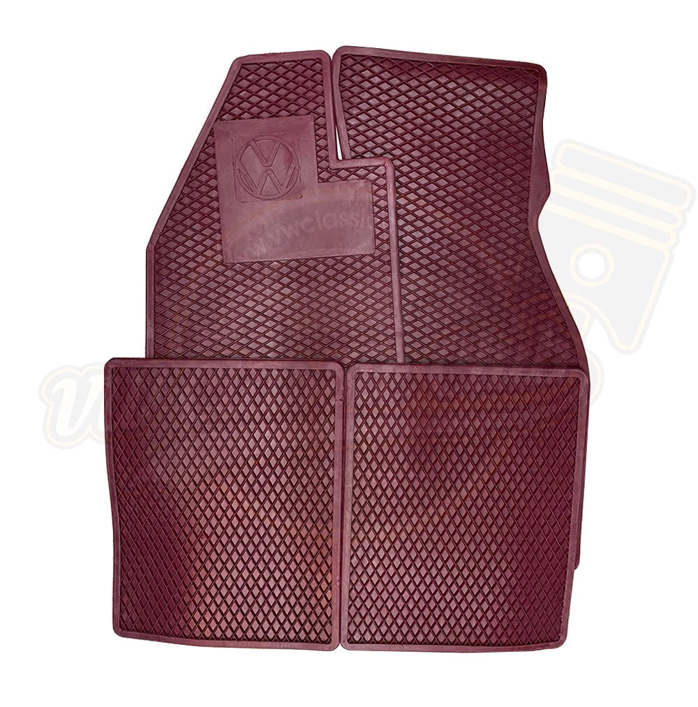burgundy floor mat set with logo for vw beetle 1100 1303 1960 1979 4 4700