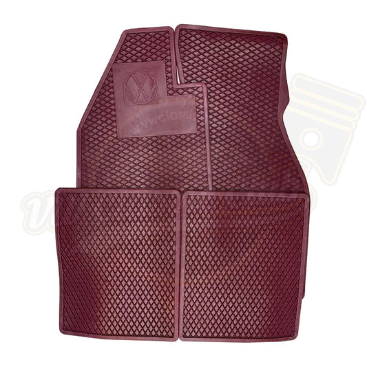 burgundy floor mat set with logo for vw beetle 1100 1303 1960 1979 4 4700