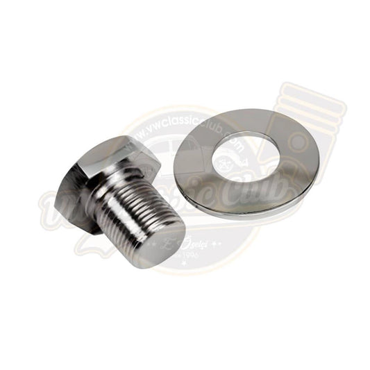 chrome crankshaft pulley bolt long for vw beetle t1 t2 karmann 6 6104 s 7345