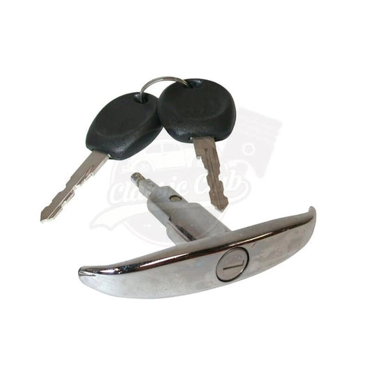 chrome rear trunk handle with lock for vw t1 transporter 1950 1966 55 5512 s 694