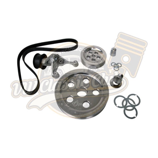 chrome serpentine belt system for air cooled vw 1100 1600 engines 6 6648