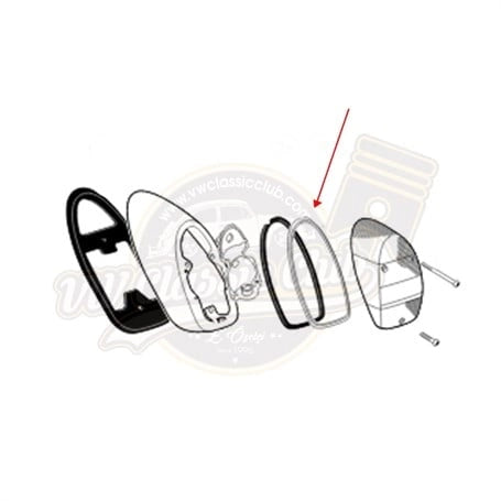 chrome tail light housing rim for vw beetle 1300 and 1302 1968 1972 3 3024 f c