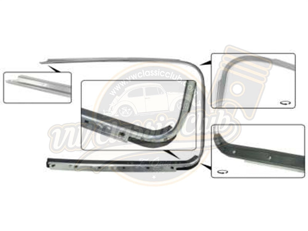 chrome window frame trim set for vw beetle 1100 1200 1955 1964 25 2771