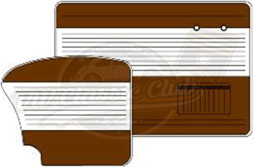 classic vw beetle door panel set brown ivory 1956 1964 4 4325