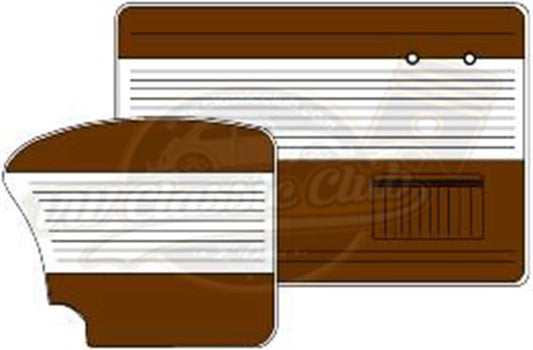 classic vw beetle door panel set brown ivory 1956 1964 4 4325