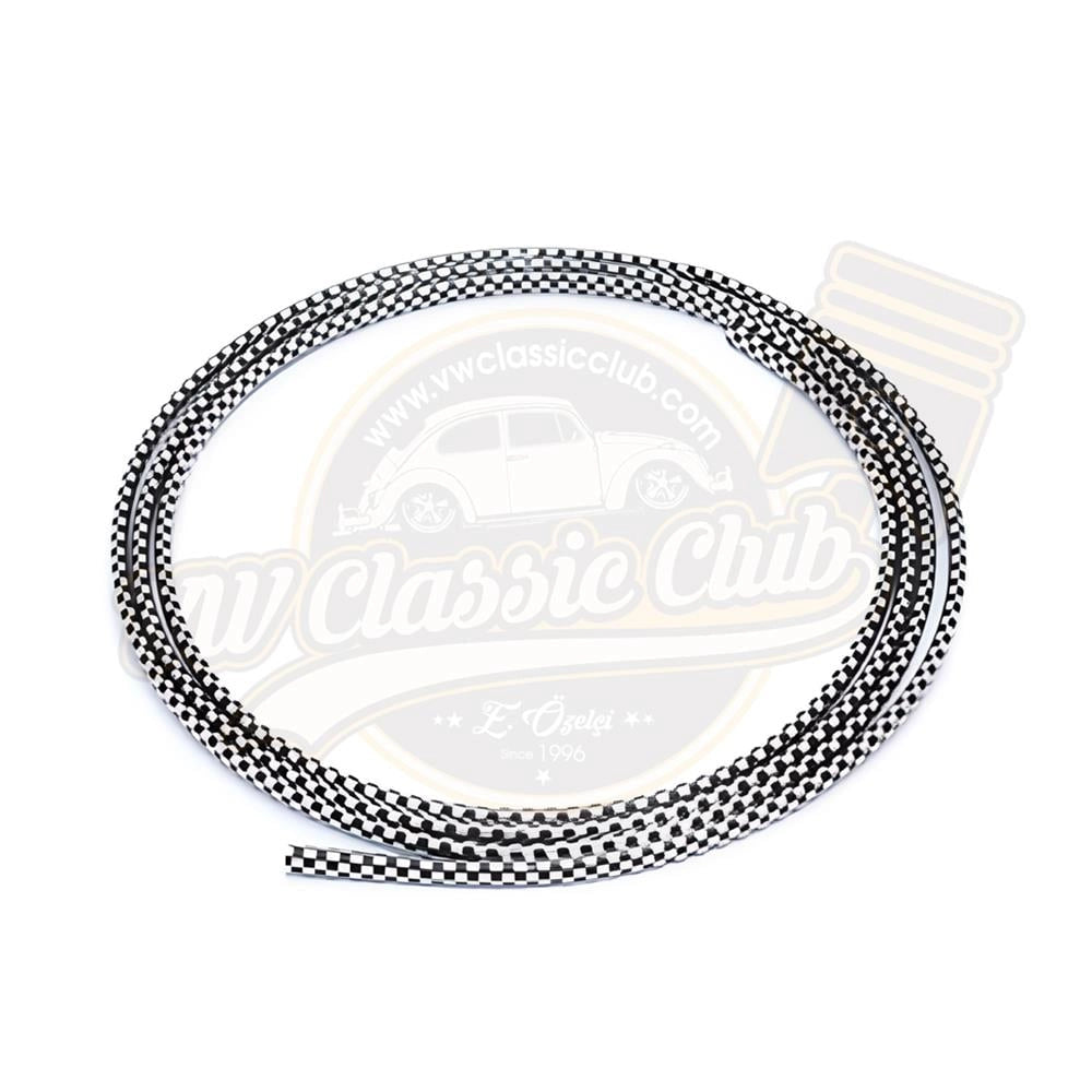classic vw beetle roof gutter trim moulding checkered pattern 2 2094 q 2197