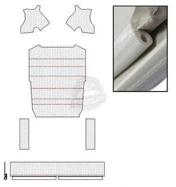 cream perforated headliner for vw beetle 1300 1302 1303 1972 1975 4 4207