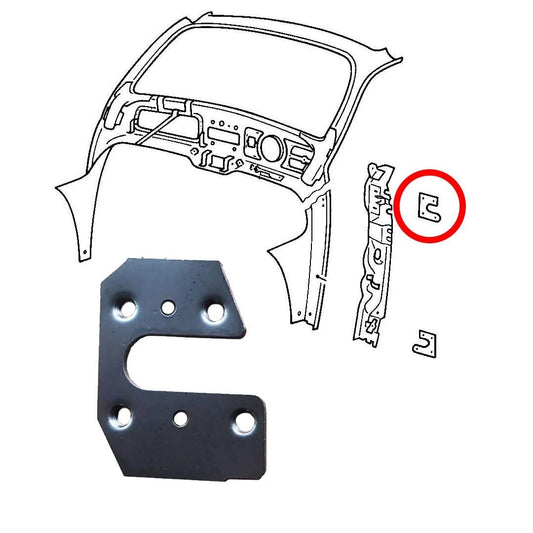 door hinge pillar repair panel left for vw beetle and karmann ghia 5 5310 s 7399