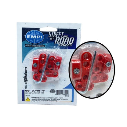 empi red spark plug wire loom set for classic vw beetle t1 t2 karmann 6 6173