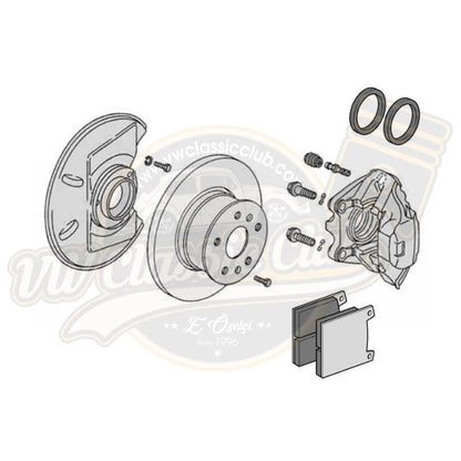 front brake caliper left for vw t2 1972 1979 35 3665