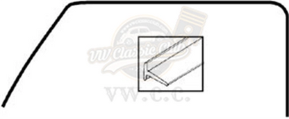 front door window frame seals set for vw t1 1955 1967 25 2898 q 3017