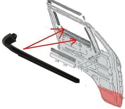 front door window scraper seal set for vw t3 and golf mk1 inner outer 25 2792