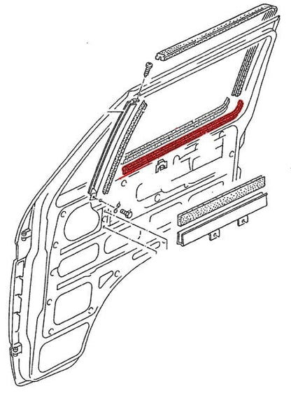 front door window scraper seal set for vw t3 and golf mk1 inner outer 25 2792