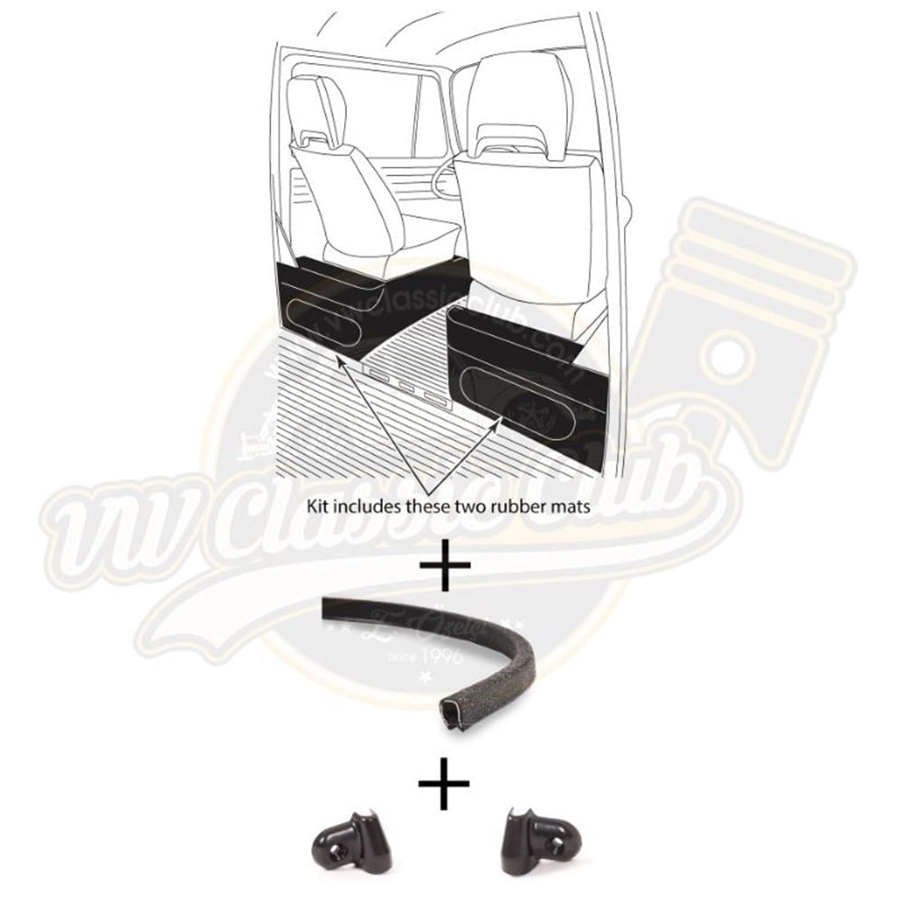 front seat side trim rubber kit for vw t2 bus 1977 1979 4 4630 s 7053